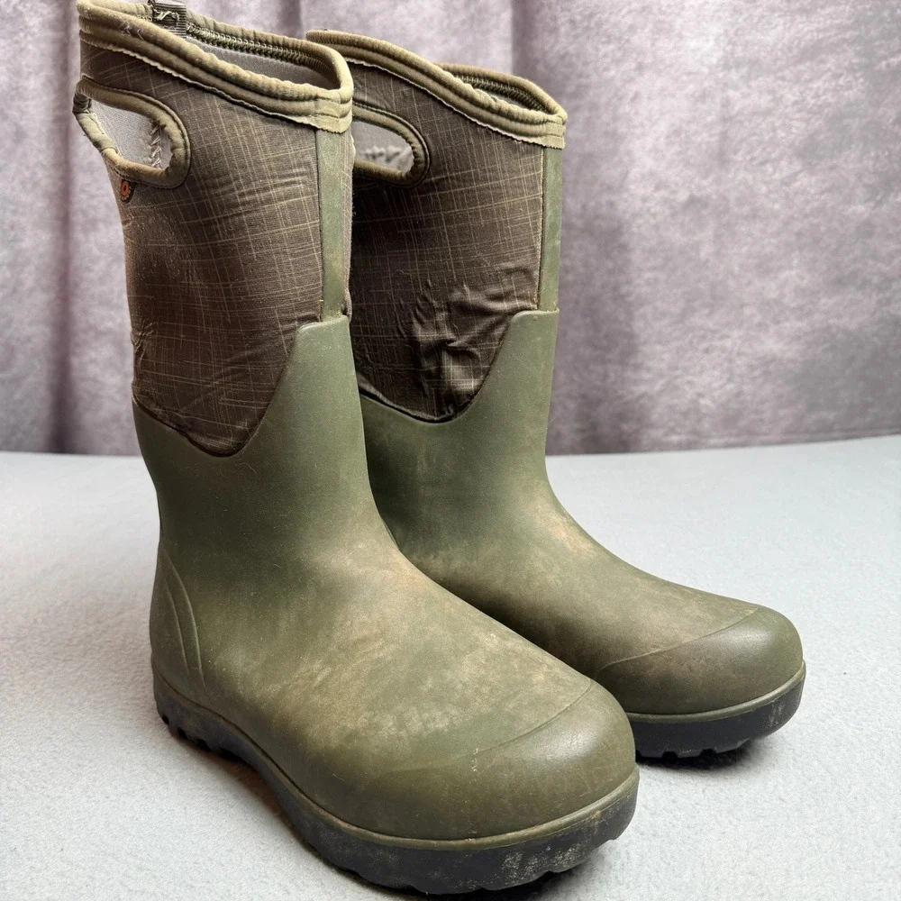 Bogs Neo-Classic Tall Linen Waterproof Boots Olive Green 72253-348 Womens 9